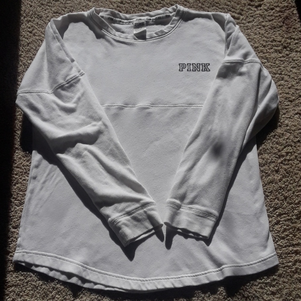 Pink white sweater
